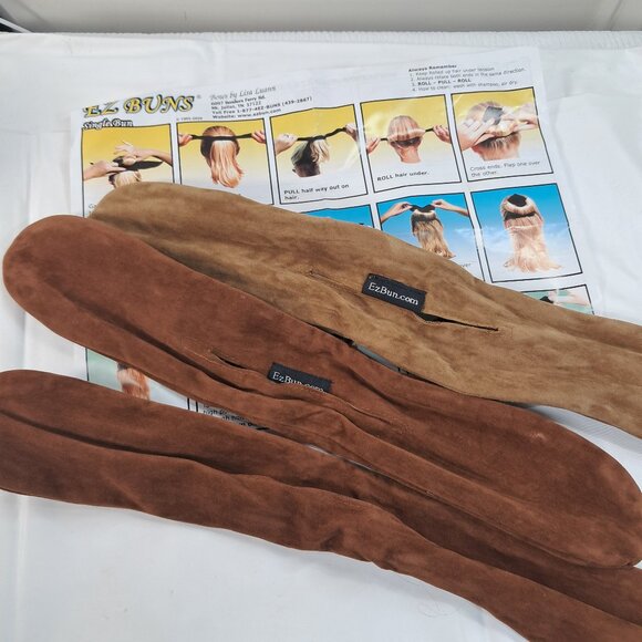 EZ Buns Bows by Lisa Luann set 3 hair bun makers brown tan ezbun ezbuns